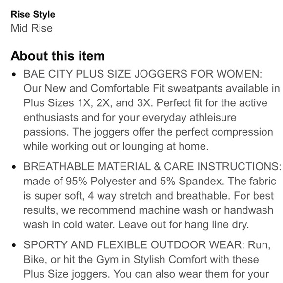 NWT Women’s Plus Size Bae City Dry Rose (Pink) Soft Joggers with Gold Zippers 2X - Picture 16 of 16